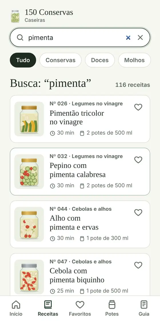 Busca por ingrediente no app