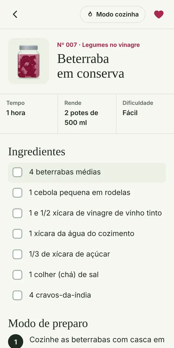 Receita aberta com ingredientes para marcar